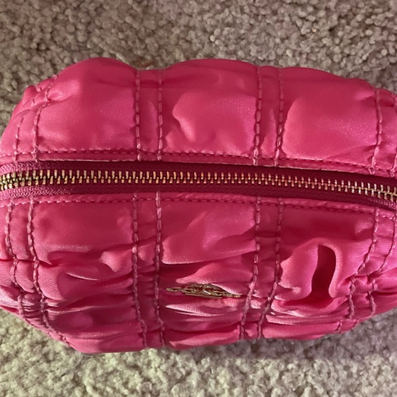 COACH Boxy Cosmetic/Makeup Case - Ruched Nylon - Confetti Pink - Brand New - Picture 3 of 5